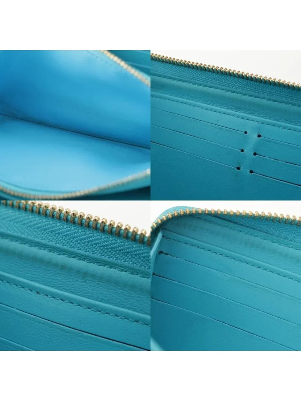 Louis Vuitton Coussin Zippy Monogram Leather Wallet Turquoise Blue